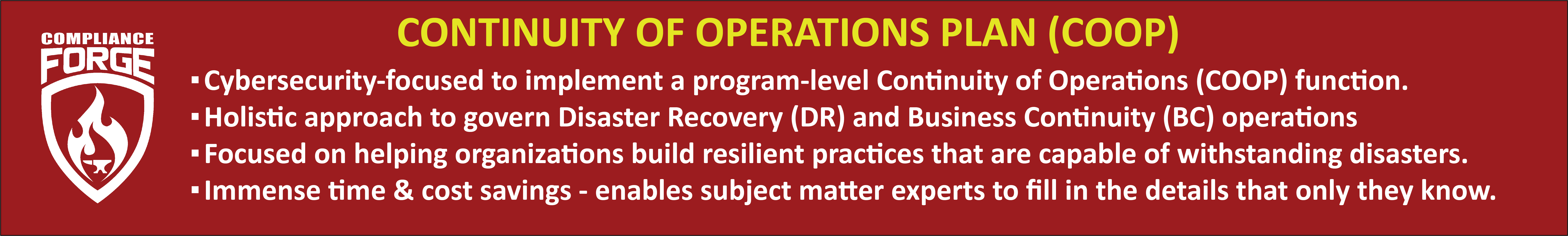 Continuity of Operations Plan (COOP) - Disaster Recovery & Business Continuity