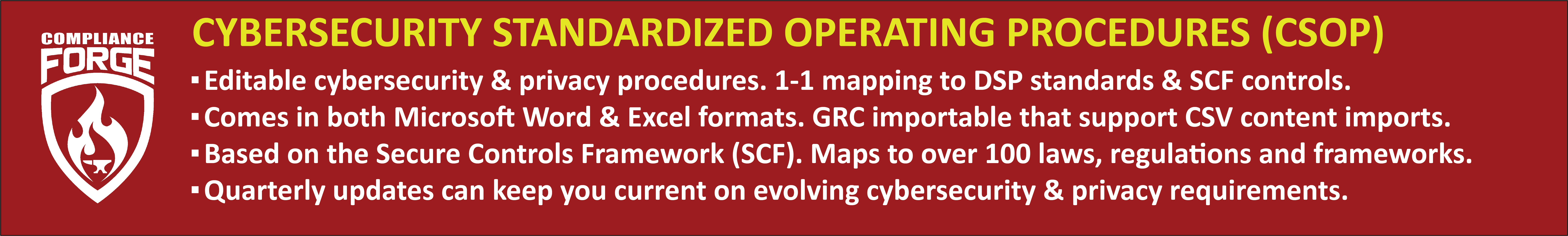 Cybersecurity Standardized Operating Procedures (CSOP)  DSP procedures | SCF procedures