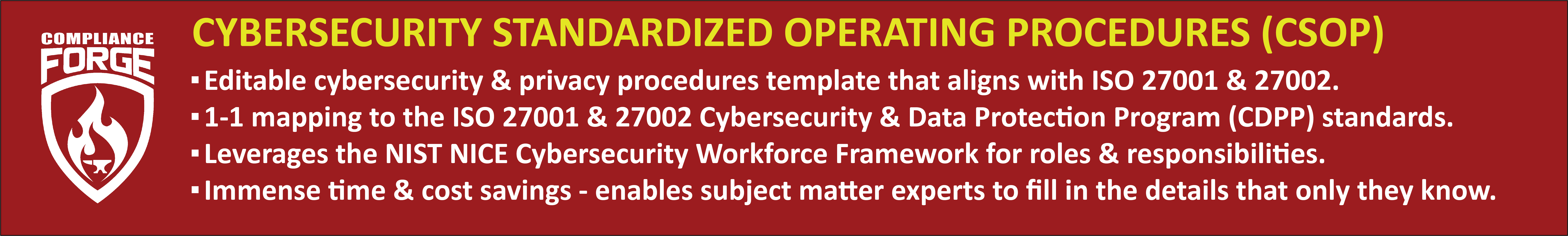 Cybersecurity Standardized Operating Procedures (CSOP)   ISO 27001 / ISO 27002 
