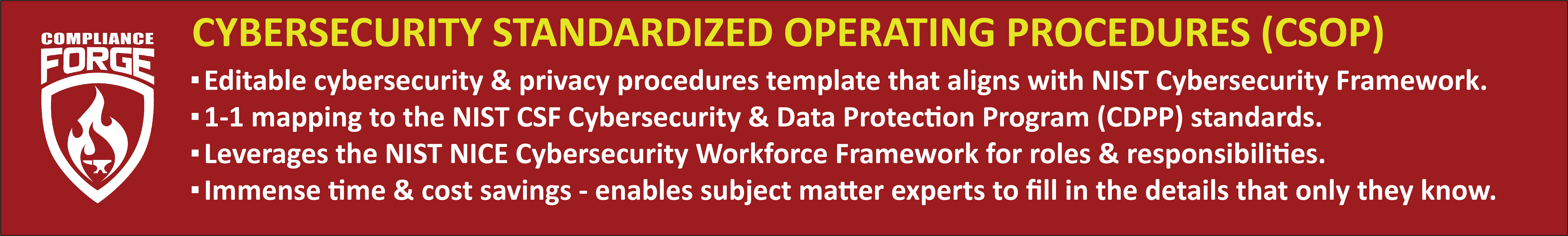 Cybersecurity Standardized Operating Procedures (CSOP)   NIST Cybersecurity Framework 
