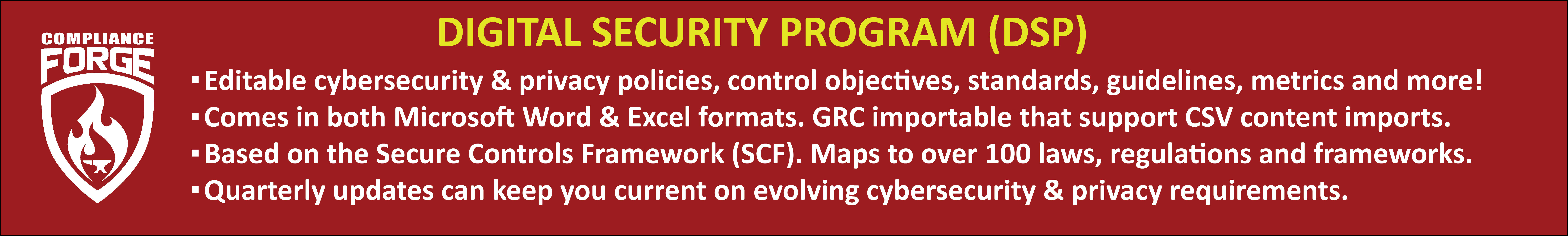 Digital Security Program - SCF based policies standards metrics