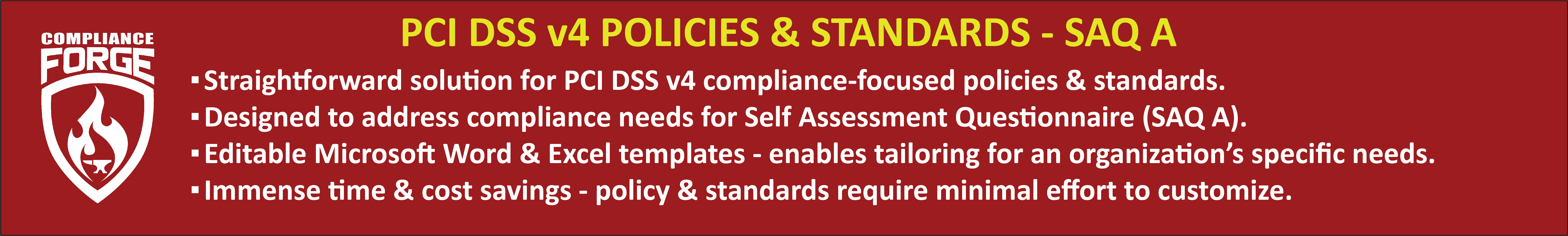 PCI DSS v4 SAQ-A policies and standards example