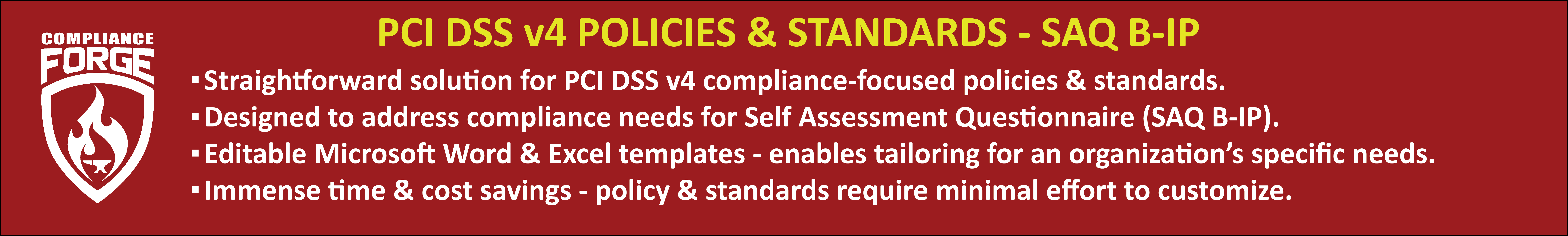 PCI DSS v4 SAQ B-IP policies and standards example