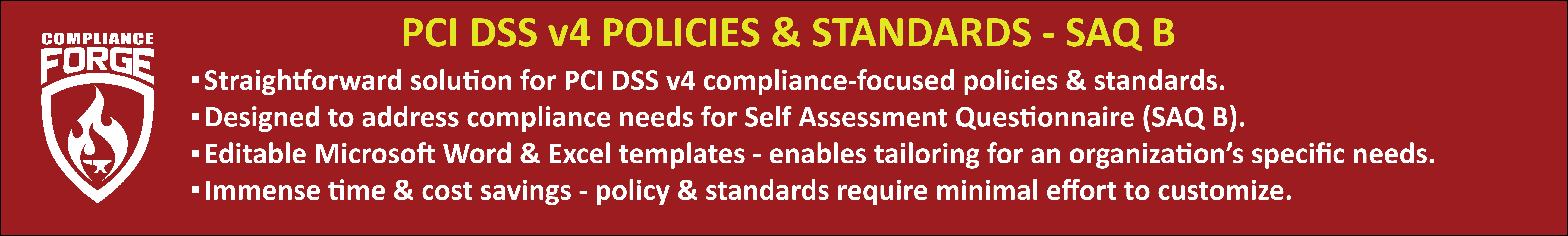 PCI DSS v4 SAQ b policies and standards example