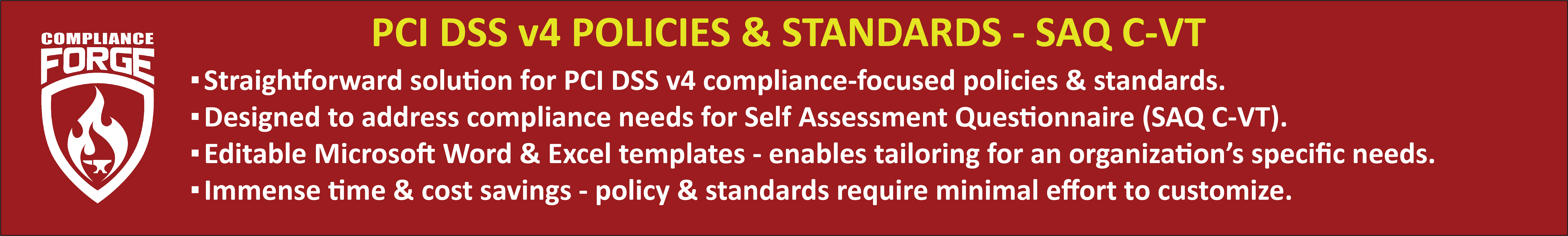 PCI DSS v4 SAQ C-VT policies and standards example