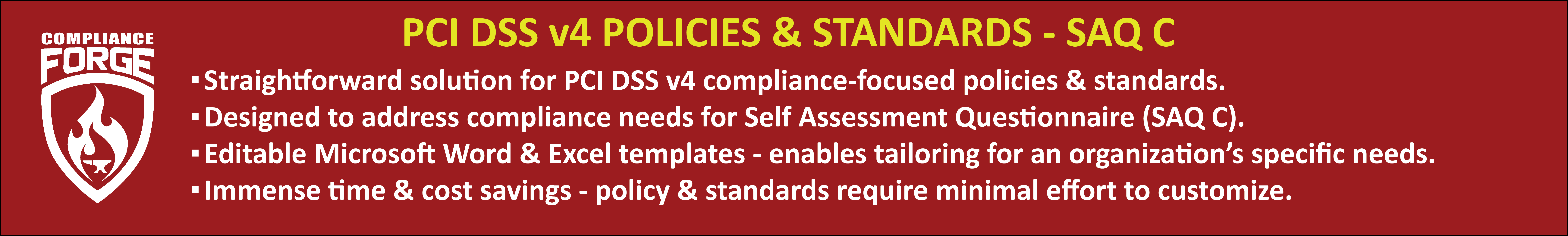 PCI DSS v4 SAQ C policies and standards example