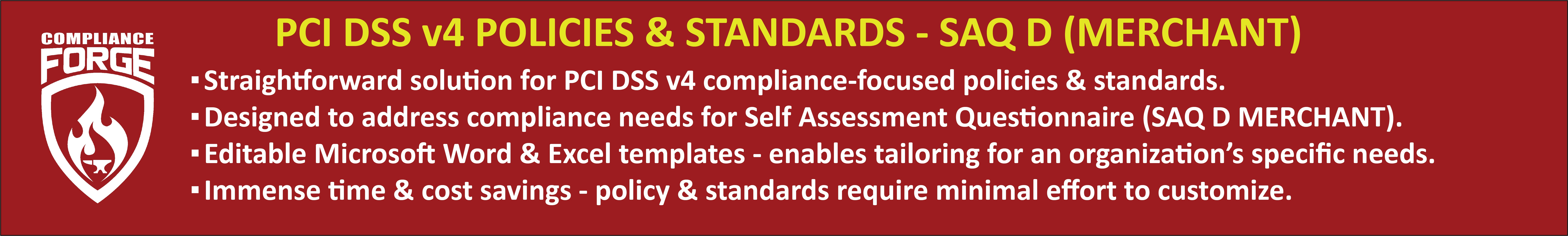PCI DSS v4 SAQ D Merchant policies and standards example